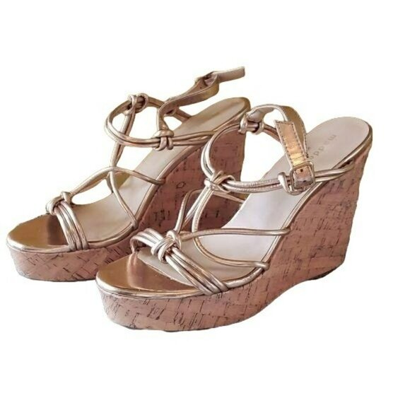 Madden Girl Metallic Gold Sandals sz 9 - Picture 1 of 4